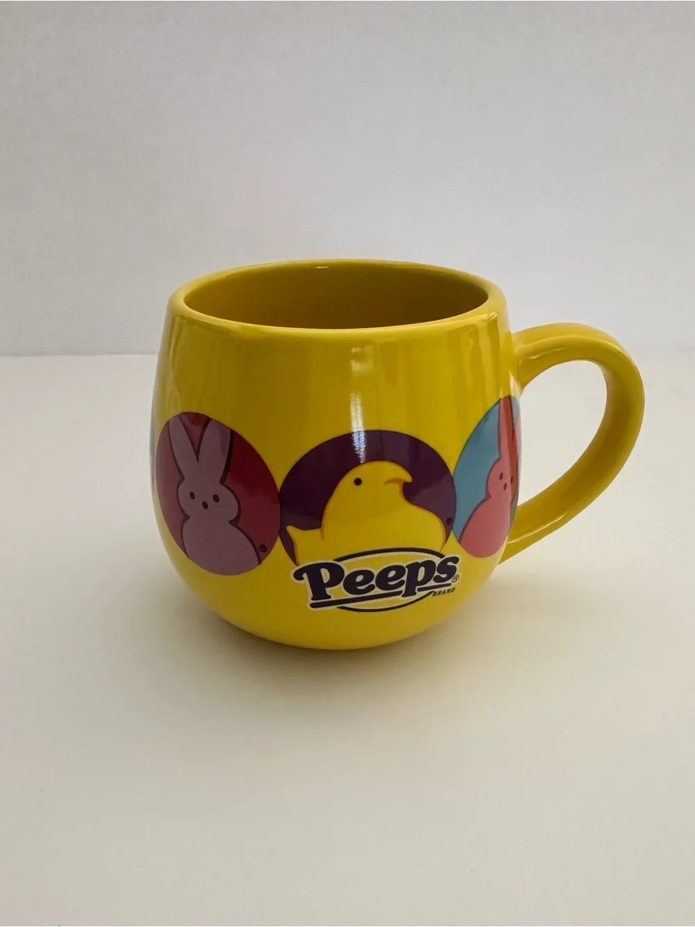Peeps Yellow Ceramic Mug with Bunny & Chick Graphics